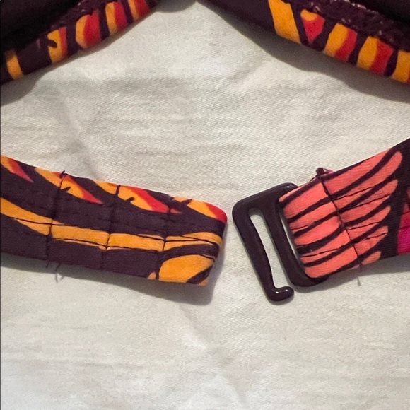 Old Navy Bikini Top with Tropical Print- Purple/Fuschia/Peach/Gold - Picture 3 of 5